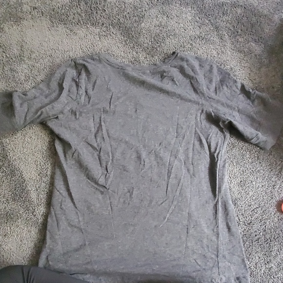 Gray Active Basic Elbow Length Sleeve Shirt - Picture 4 of 4
